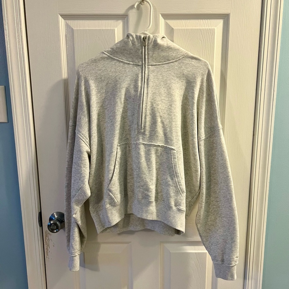 Hollister Half-Zip Hoodie (Heather Gray)